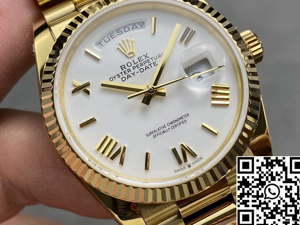 v5 Day 36mm Factory Dial Date White QF Yellow Rolex M128238-0113 Tungsten Steel Gold 1214